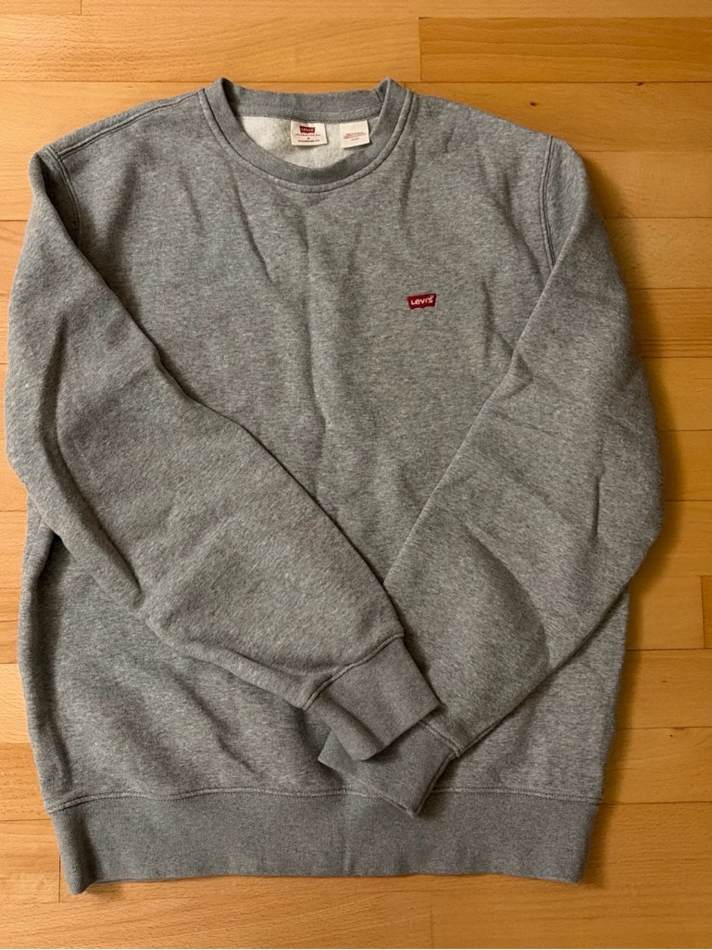 Levi's Gray Crewneck Sweatshirt with Red Logo